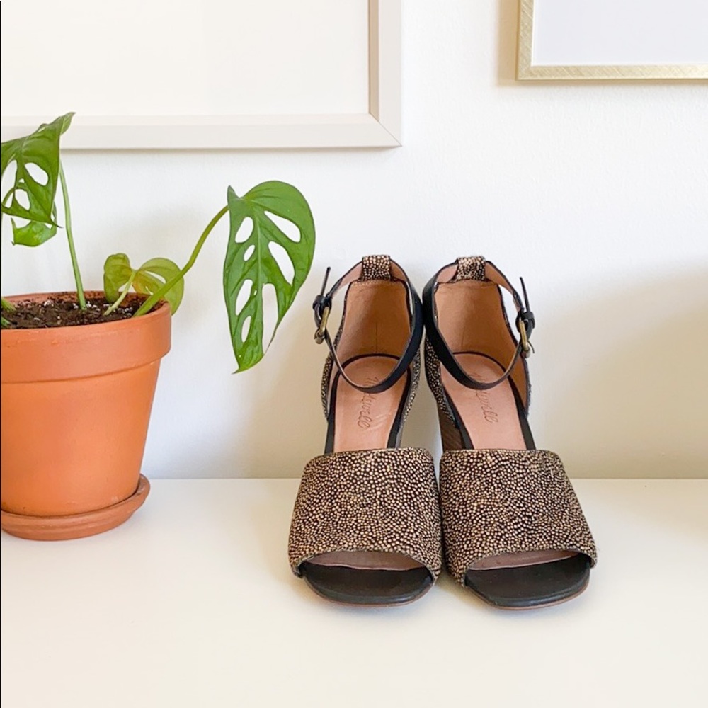 Madewell mini dot calf hair heels